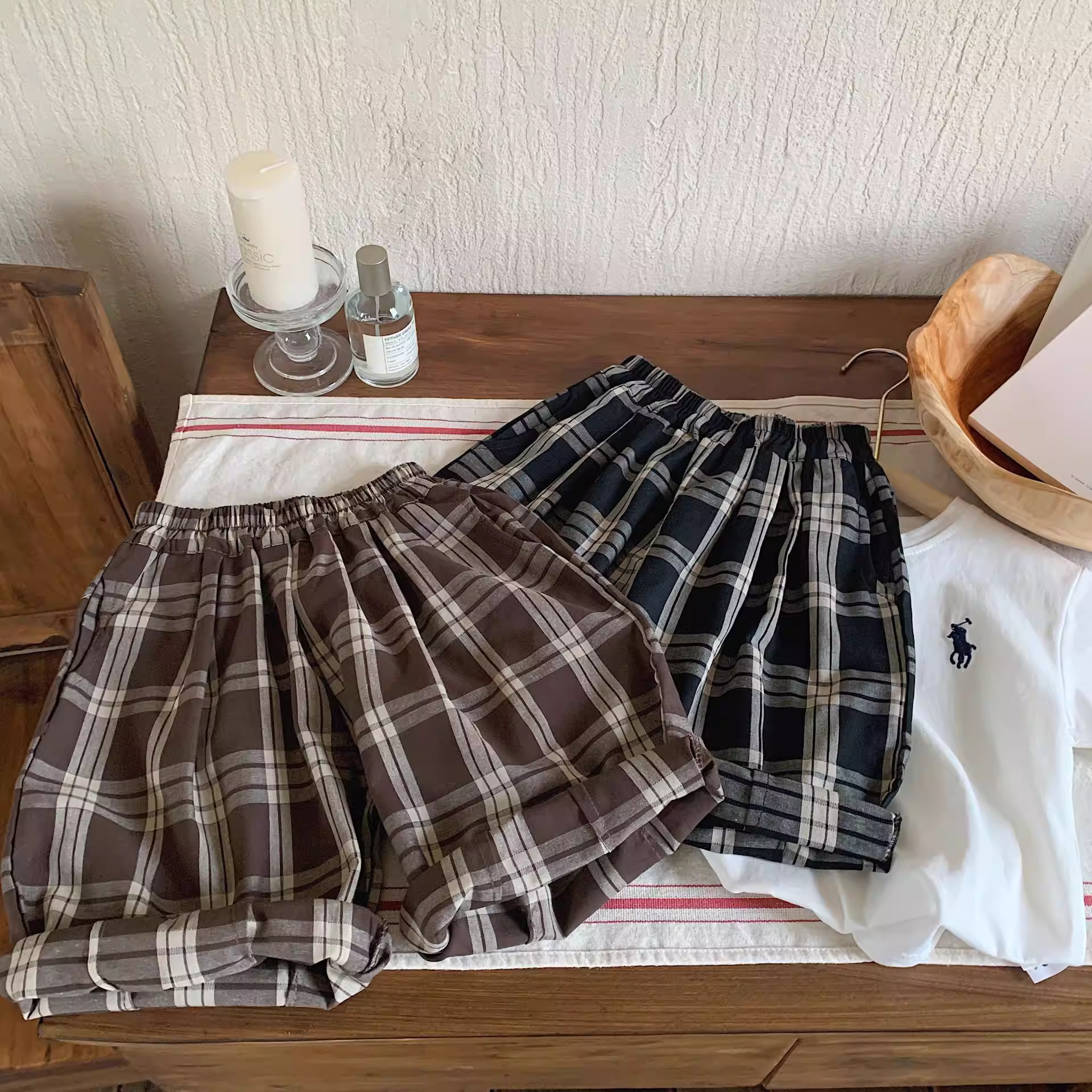 Quần cotton dài vừa cho trẻ em phong cách mùa hè 2025 quần năm điểm kẻ sọc Nhật Bản dành cho bé trai quần thường ngày đa năng 2-9 tuổi