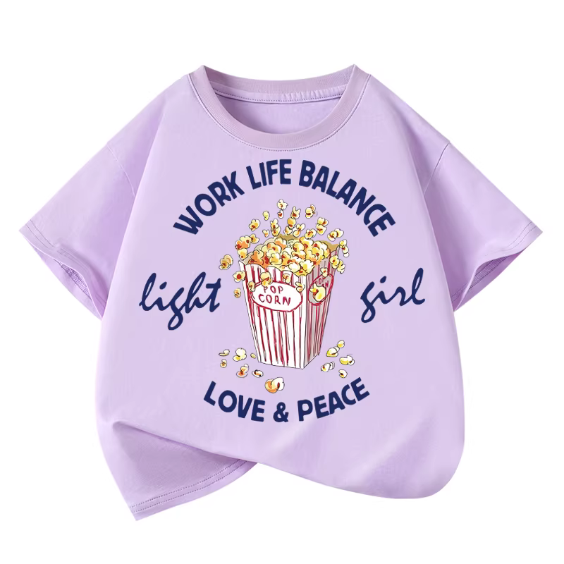 Áo thun ngắn tay trẻ em hợp thời trang, quần áo mùa hè bằng cotton nguyên chất cho trẻ lớn, quần áo thường ngày cho bé gái, thoáng khí và rộng rãi, kiểu dáng nửa tay mới.