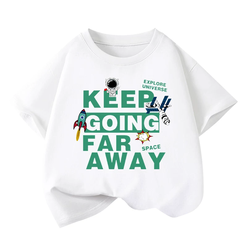 Áo thun ngắn tay bé trai thời trang quần áo trẻ em hè 2025 mới chất liệu cotton nguyên chất kiểu dáng hoạt hình trẻ lớn quần áo trẻ em