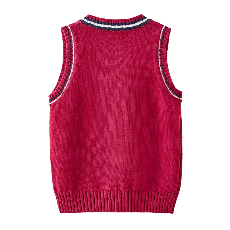 Áo vest dệt kim trẻ em, bé trai và bé gái, phong cách mới xuân thu, áo khoác ngoài mỏng, đồ dệt kim trẻ em sành điệu, áo len phong cách preppy