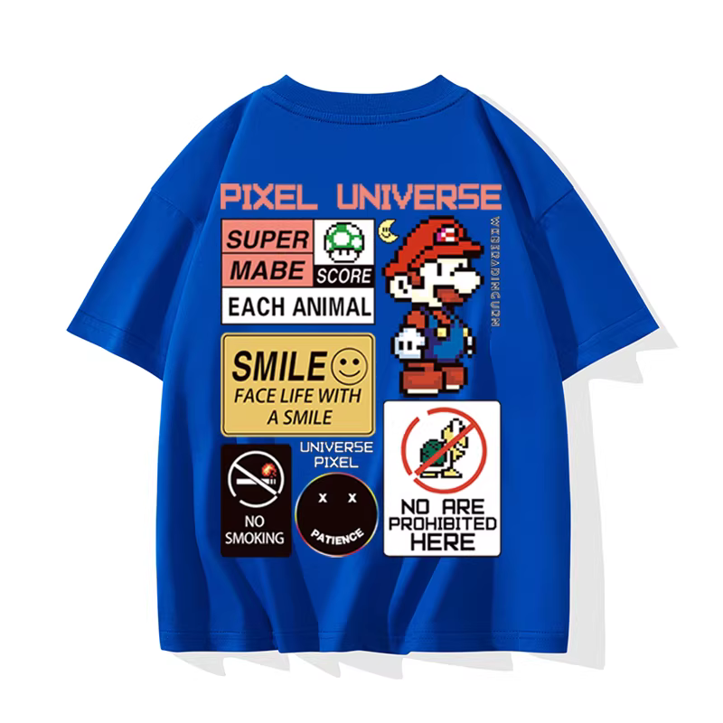 Áo thun bé trai Little Hope thời trang mùa hè 2025 chất liệu cotton 100%, tay ngắn, cổ tròn, kiểu dáng rộng rãi, dành cho trẻ lớn hơn