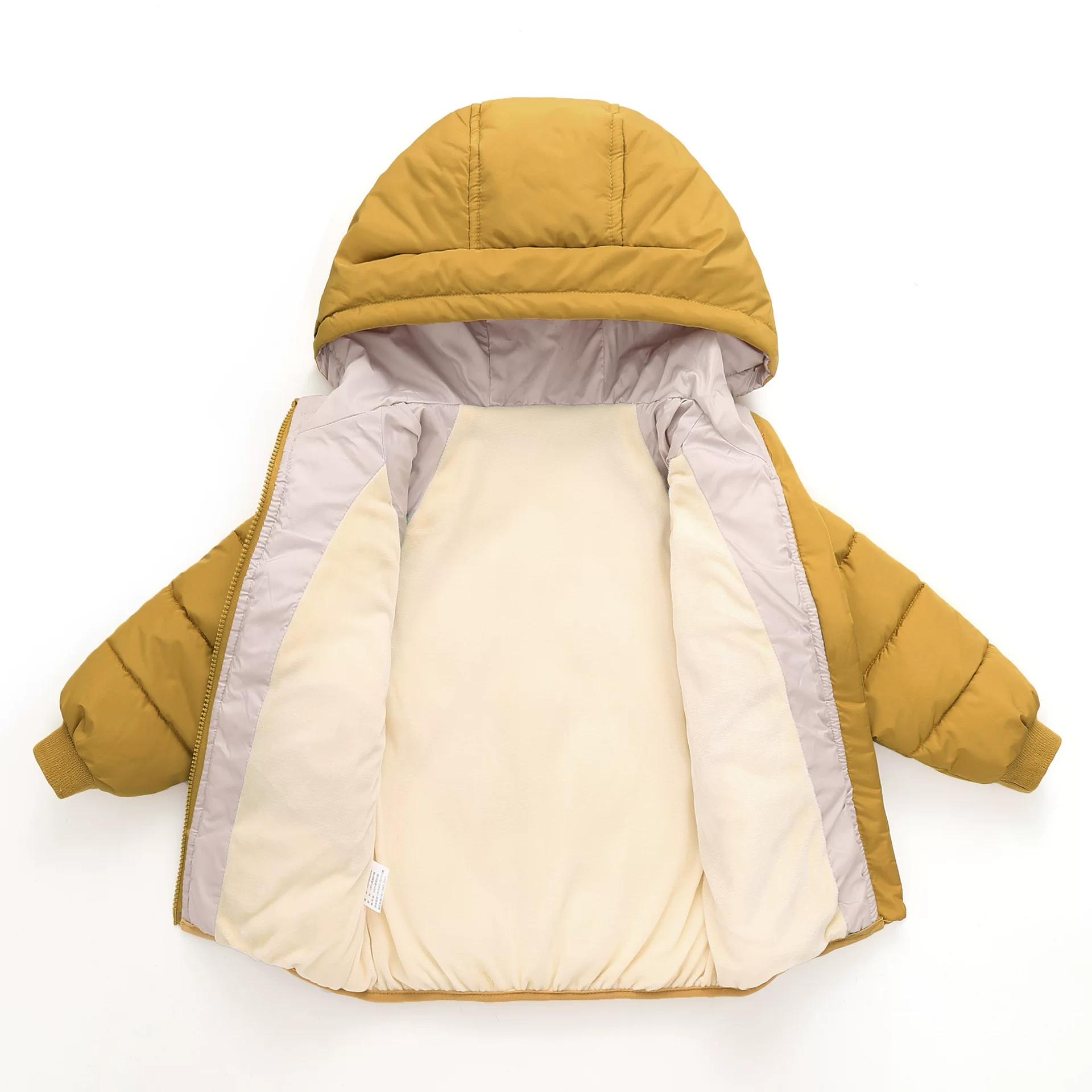 Áo khoác cotton có mũ trẻ em mùa đông 2025 dành cho bé trai và bé gái, áo khoác cotton cho trẻ sơ sinh và trẻ mới biết đi, áo khoác màu trơn lót lông cừu giữ ấm cho trẻ sơ sinh