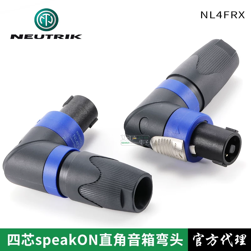 Phích cắm loa NEUTRIK NL4FX bốn lõi speakON, đầu nối loa uốn cong, dùng cho amply