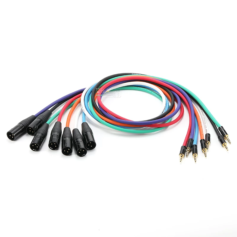 Cáp âm thanh 3.5mm sang XLR nam mixer điện thoại máy tính micro XLR cáp REAN màu đen mạ vàng