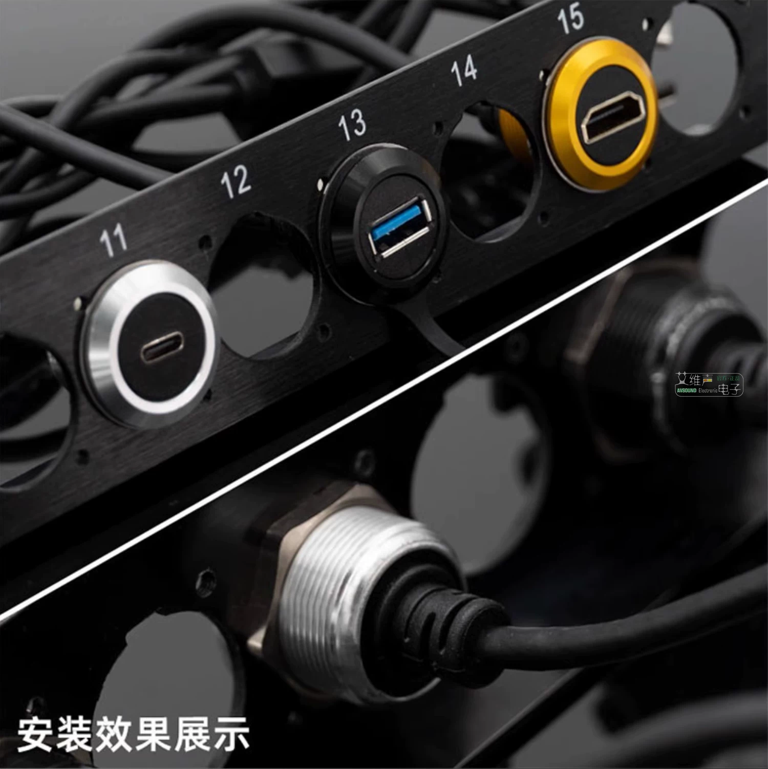 Cáp nối dài độ phân giải cao HDMI cấp công nghiệp hình chữ C tròn phiên bản 2.0 Cáp nối dài phía trước khung máy Ổ cắm video siêu rõ 4K