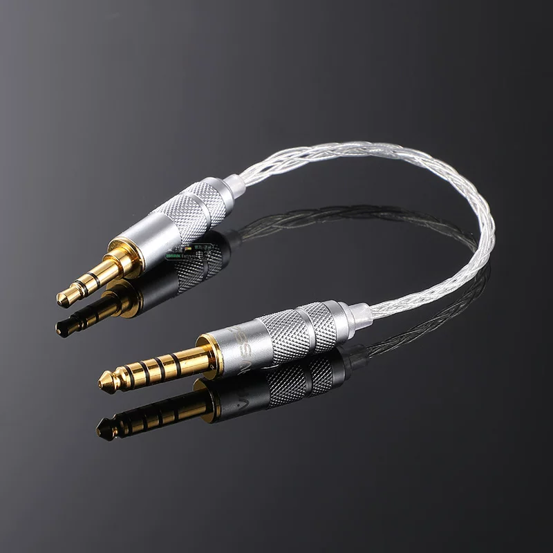 Cáp kết hợp đồng bạc đơn tinh thể tám lõi chất lượng cao 3,5mm đến 3,5mm cáp kết nối AUX trên ô tô để nâng cấp tai nghe DIY