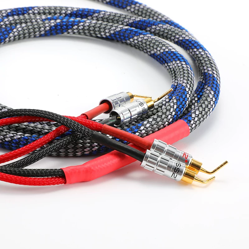 Cáp loa cao cấp HIFI, cáp kết nối loa chính, loa trung tâm, cáp âm thanh, đầu nối pin khuếch đại âm thanh, đồng nguyên chất, dùng cho gia đình, KTV, rạp hát