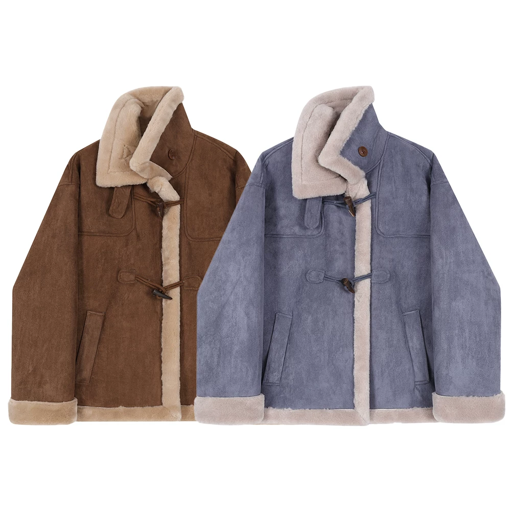 Áo khoác đi xe máy lót lông CuteGirl, áo khoác cotton dày dành cho phụ nữ nhỏ nhắn, áo khoác len cừu, áo khoác nữ mùa thu đông 2025 kiểu mới.