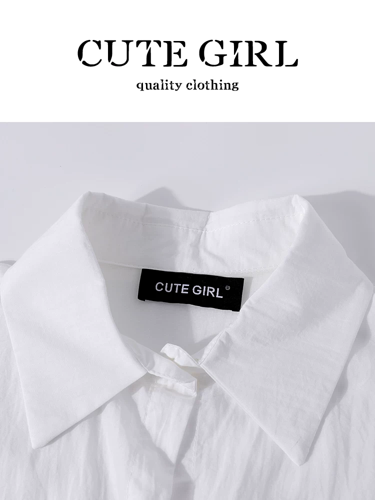 Áo sơ mi ngắn tay thắt nơ kiểu Hàn Quốc CuteGirl dành cho nữ, áo ngắn tay đa năng mùa hè dành cho người đi làm