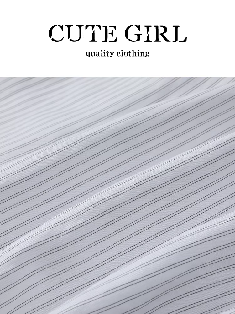 Bộ đồ hai mảnh kiểu Hàn Quốc dễ thương: áo sơ mi trắng dài tay có túi độc đáo và quần ống rộng lưng cao dáng dài dành cho nữ mùa thu