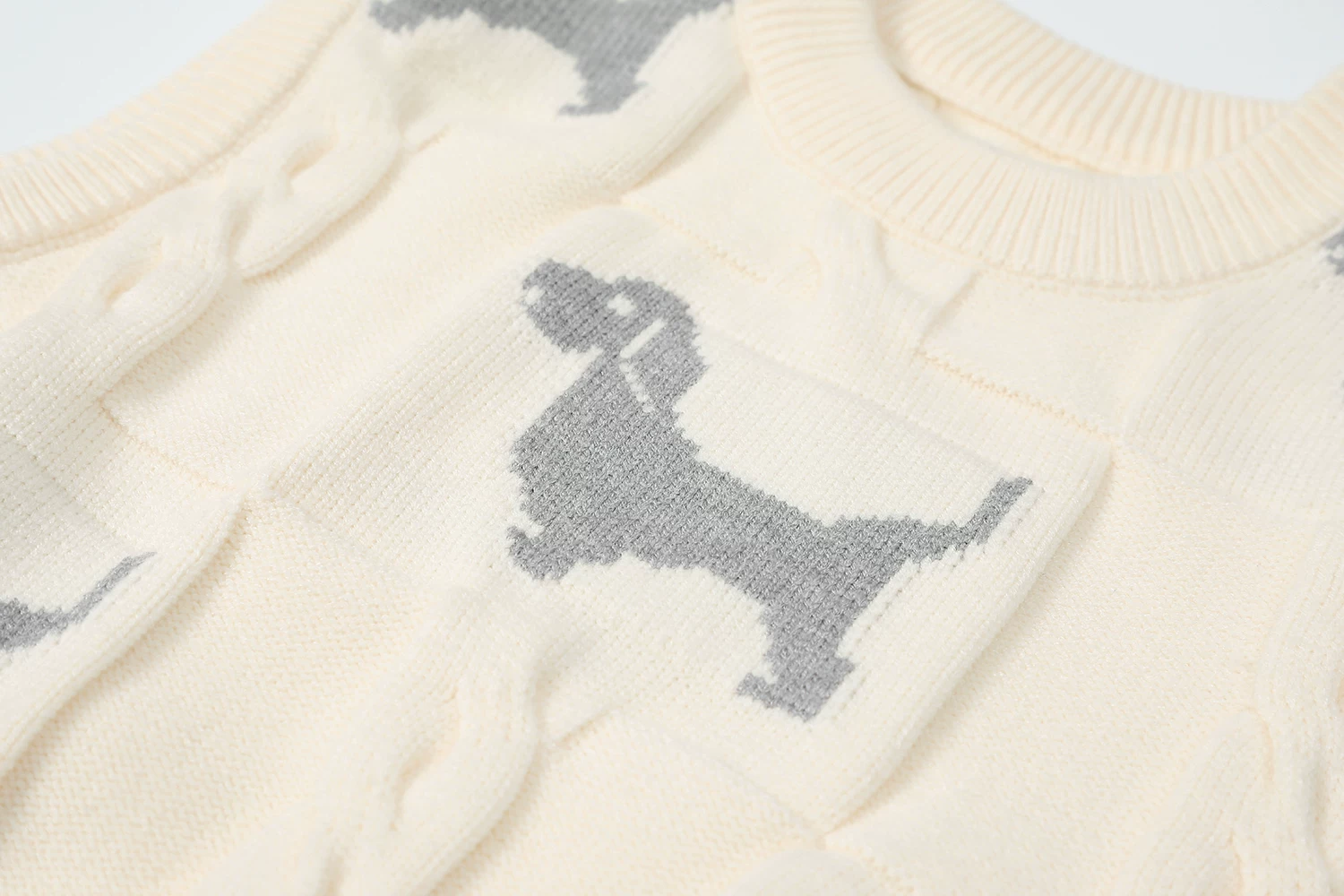 Áo vest dệt kim dáng rộng cổ đứng CuteGirl dành cho nữ mùa đông phong cách mới áo vest thêu hình chó con áo vest hợp thời trang