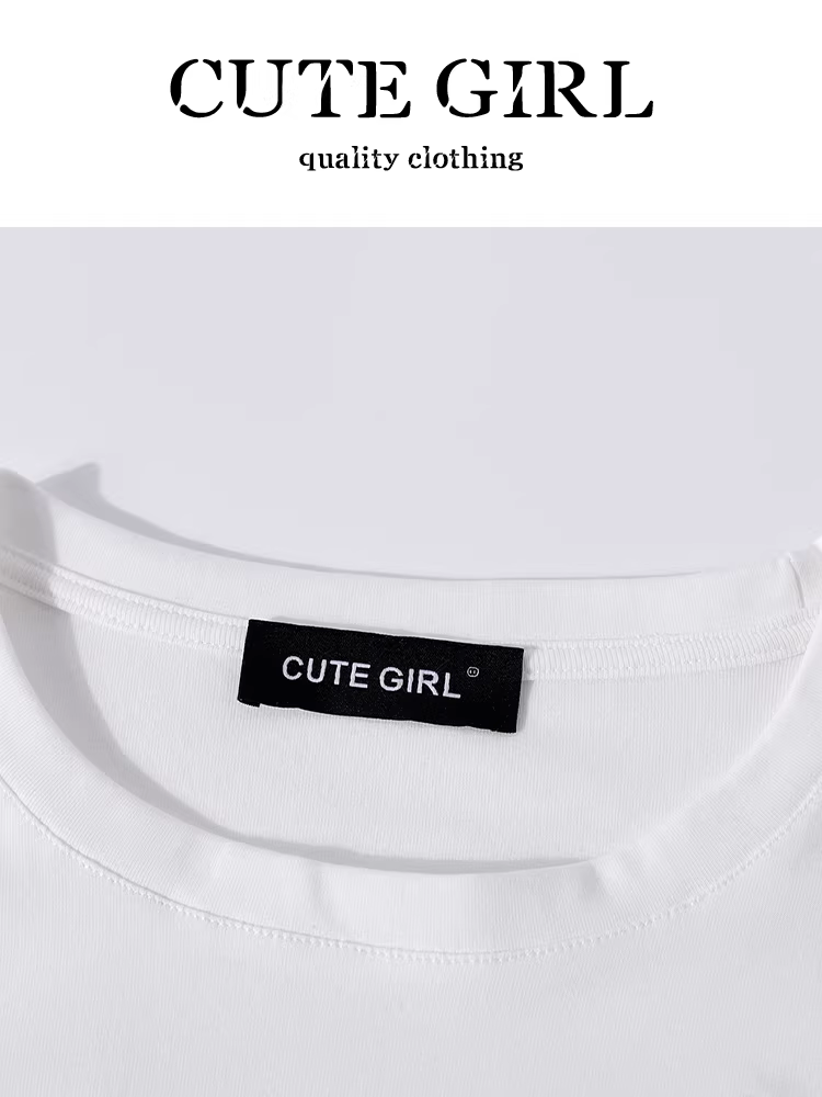 CuteGirl phong cách Hàn Quốc bộ đồ nhỏ xinh dành cho nữ mùa hè khăn choàng áo thun ngắn tay váy lưng cao màu xám bộ hai món