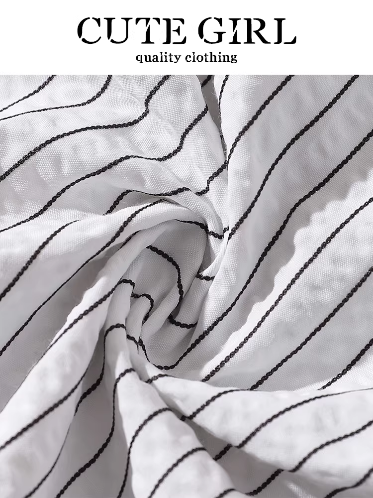 Áo sơ mi sọc không đều kiểu Pháp có dây buộc eo kiểu Pháp dành cho nữ, áo sơ mi mùa xuân độc đáo và đẹp mắt