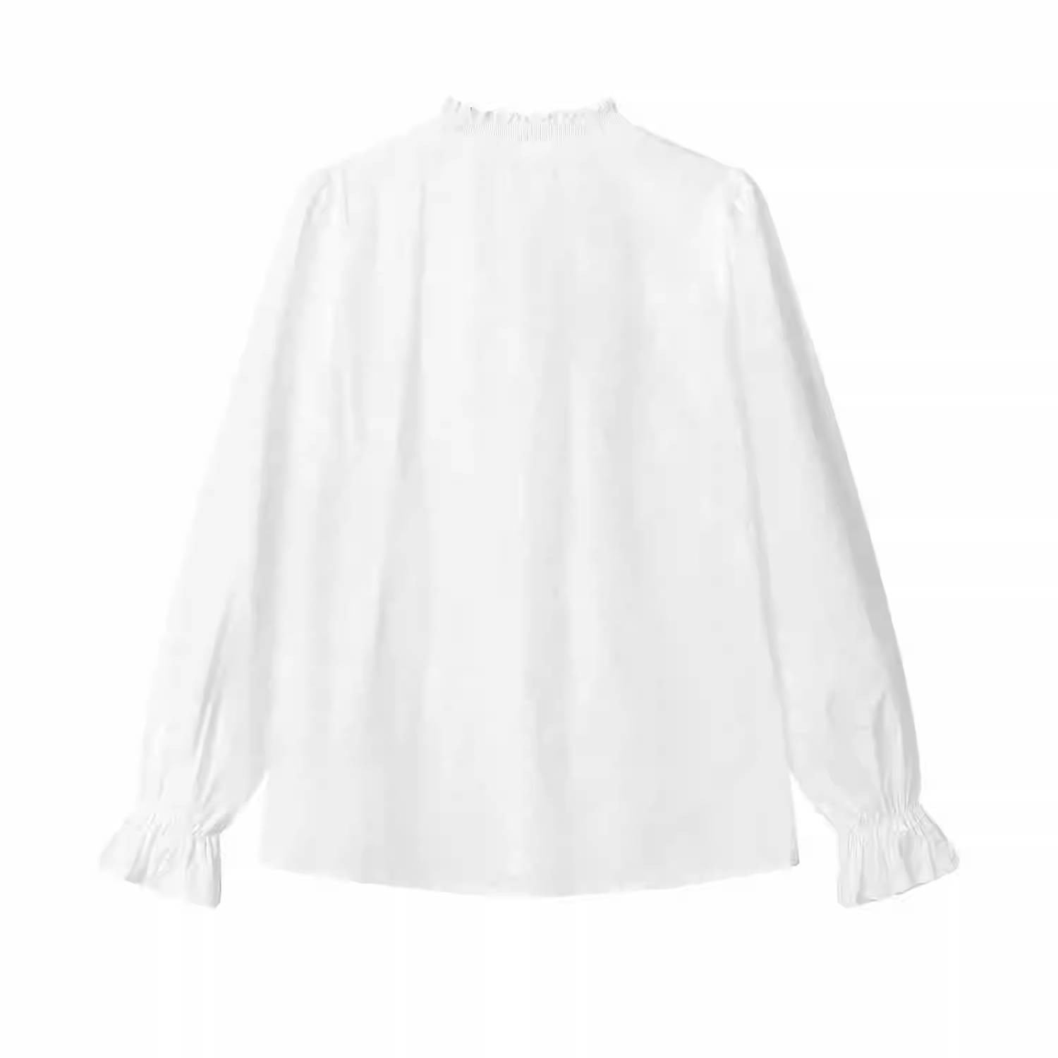 Áo sơ mi trắng cổ chữ V có ren xếp nếp theo phong cách Pháp dành cho nữ, áo kiểu cổ điển thanh lịch mùa xuân