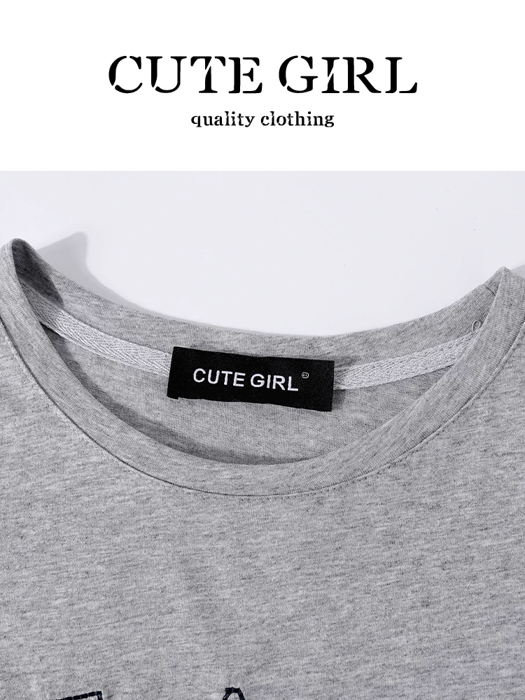 Bộ trang phục giảm tuổi tác phong cách Hàn Quốc CuteGirl dành cho nữ, áo thun ngắn tay thêu hình chú chó con mùa hè, váy kẻ sọc hai mảnh