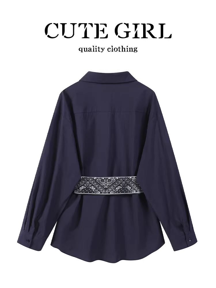 Áo sơ mi nữ cổ chữ V thanh lịch phong cách Hàn Quốc, thiết kế mùa thu, áo sơ mi ôm dáng