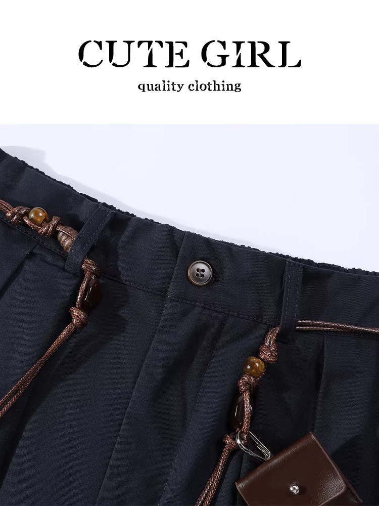 Váy eo thun phong cách Hàn Quốc có thắt lưng dành cho nữ, váy dài xếp ly đa năng eo cao mùa thu