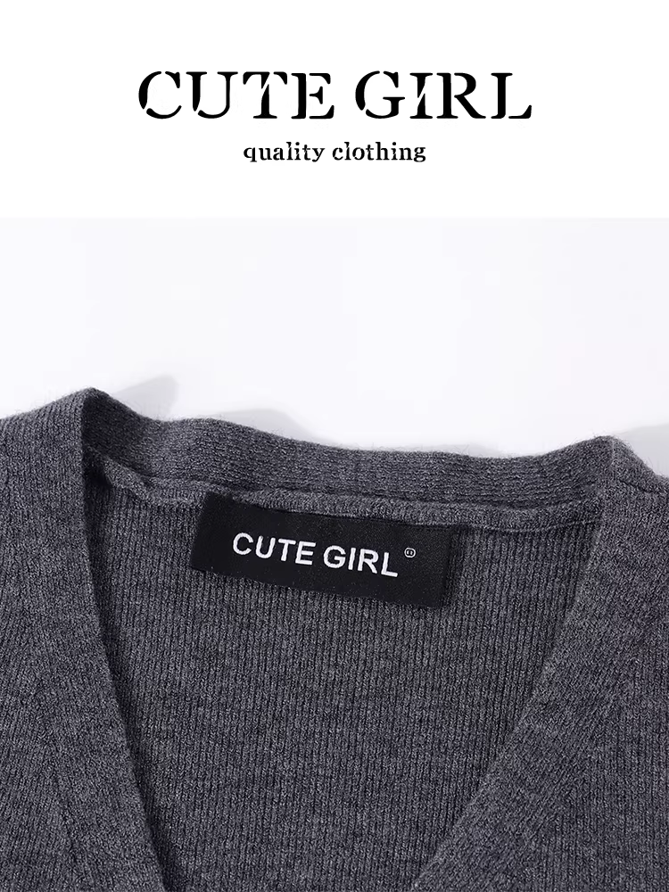 Áo vest dệt kim không tay màu xám sành điệu có khăn choàng dành cho nữ, đầu thu, áo thanh lịch và tôn dáng