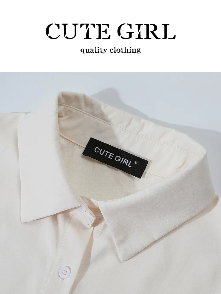 Áo vest giảm tuổi tác phong cách Hàn Quốc CuteGirl Áo vest dệt kim cổ chữ V phối áo sơ mi dài tay Bộ đồ hai mảnh dành cho nữ vào mùa thu