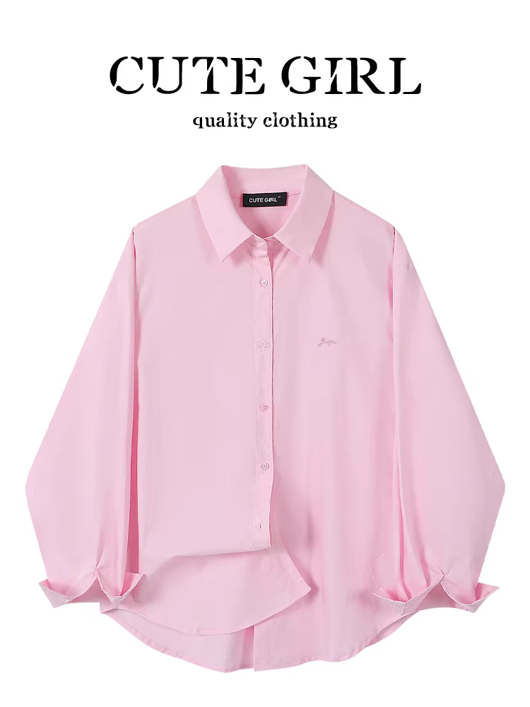 Áo chống nắng dài tay màu hồng phong cách Pháp CuteGirl dành cho nữ mùa xuân, cao cấp, sang trọng, dễ tiếp cận, áo giảm tuổi tác và kiểu phương Tây