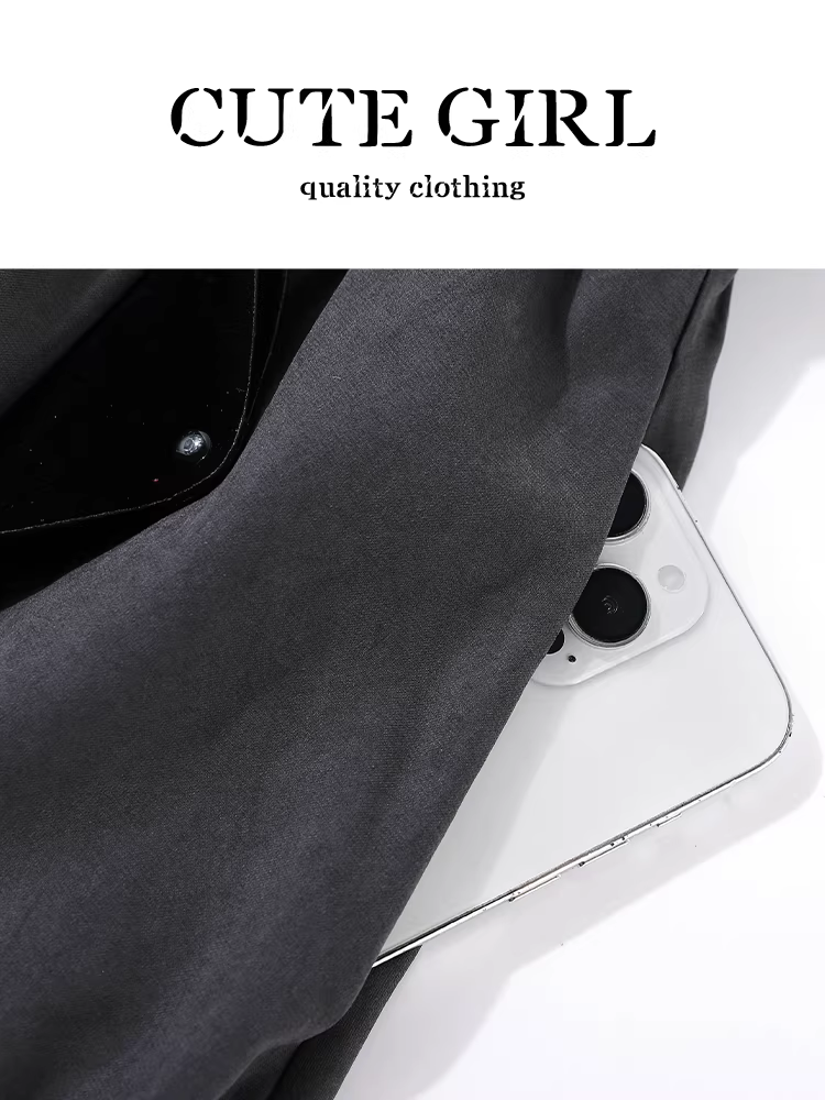 Váy thắt lưng màu xám lấy cảm hứng từ thiết kế CuteGirl dành cho nữ, phong cách cao cấp mùa thu, váy ô dù chữ A đa năng, độc đáo, tôn dáng.