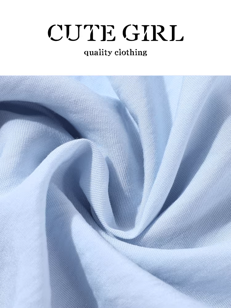 Áo sơ mi cổ polo màu xanh phong cách Hàn Quốc có khăn choàng cổ dành cho nữ, thiết kế mùa thu, áo sơ mi dáng rộng đa năng