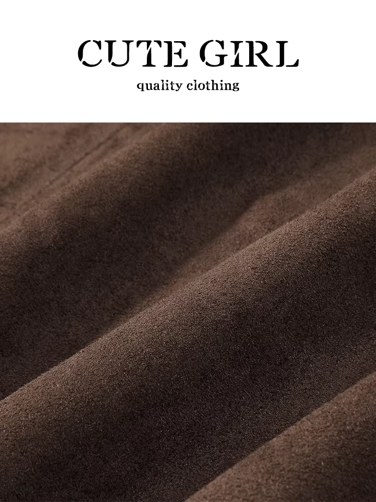 Áo khoác da lộn cổ điển CuteGirl Melard dành cho nữ, áo khoác biker đa năng cao cấp phong cách mùa thu