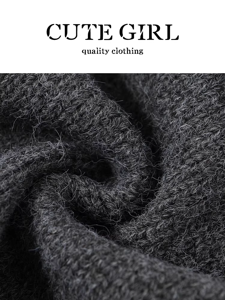 Áo len cổ tròn kiểu cổ điển Hàn Quốc CuteGirl dành cho nữ, thiết kế thu đông, áo dáng rộng đa năng, phong cách giản dị