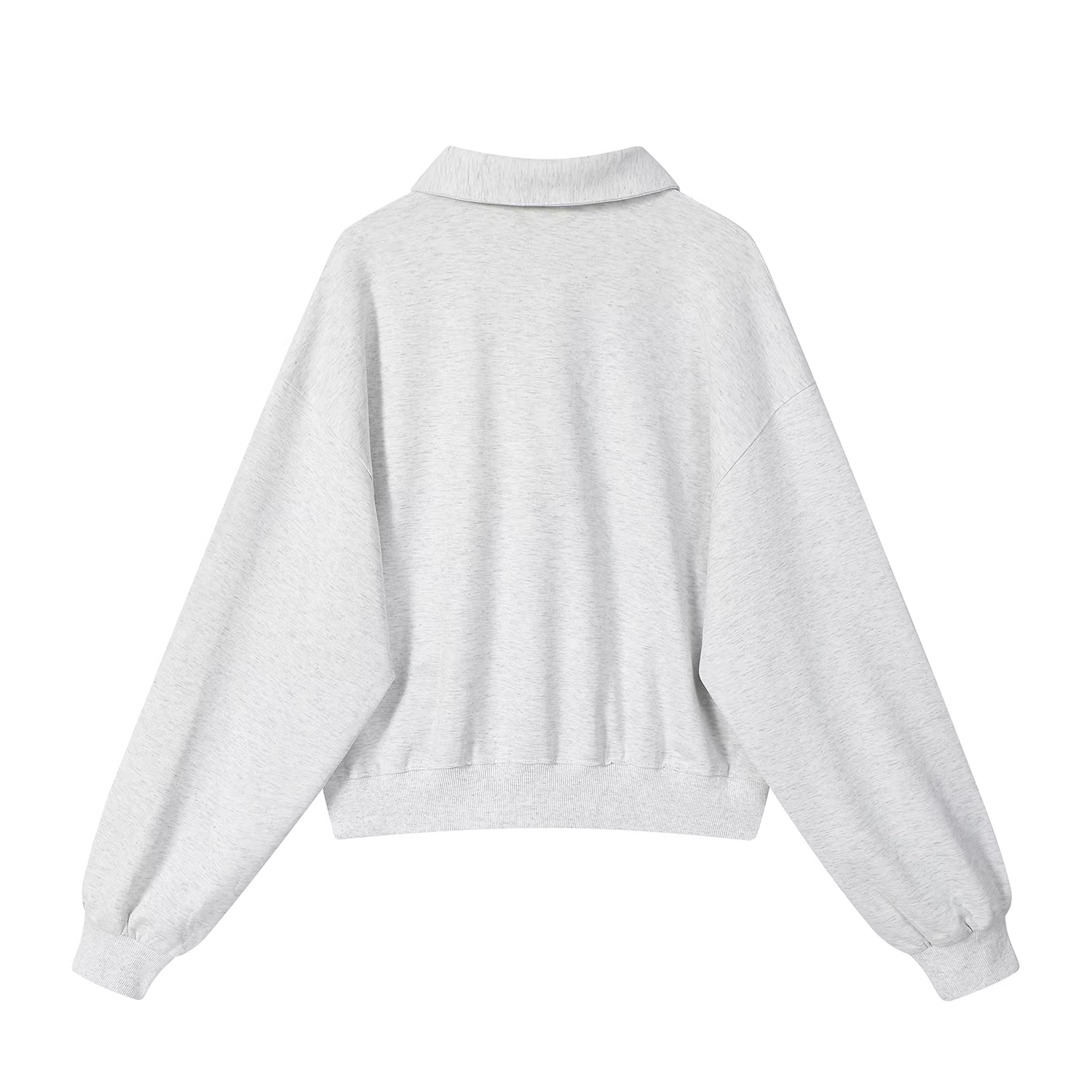 Áo khoác len chui đầu nửa khuy màu xám phong cách dễ thương dành cho nữ mùa thu đông in chữ