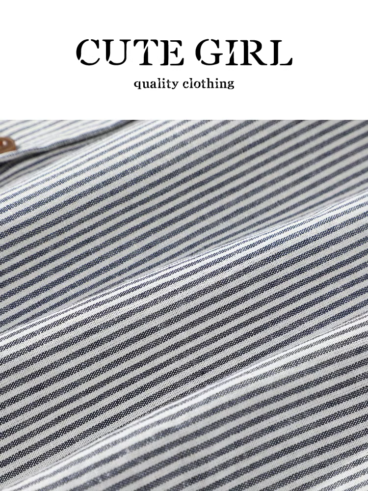 Áo sơ mi sọc cổ điển Hàn Quốc có khăn choàng cho nữ, phong cách mùa thu, dáng rộng, giản dị, đa năng, áo giảm tuổi tác