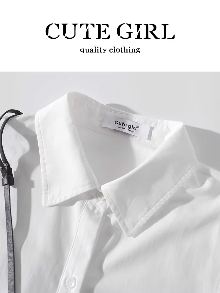 Áo sơ mi trắng thắt eo sang trọng phong cách Hàn Quốc dành cho nữ, áo sơ mi dài tay đa năng thanh lịch mùa xuân