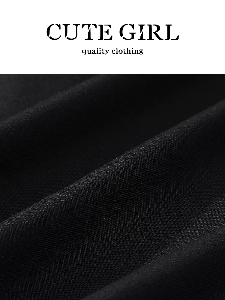 Quần âu nữ kiểu dáng thời trang màu đen có viền ren co giãn dành cho nữ, quần ống đứng cạp cao giảm béo mùa thu