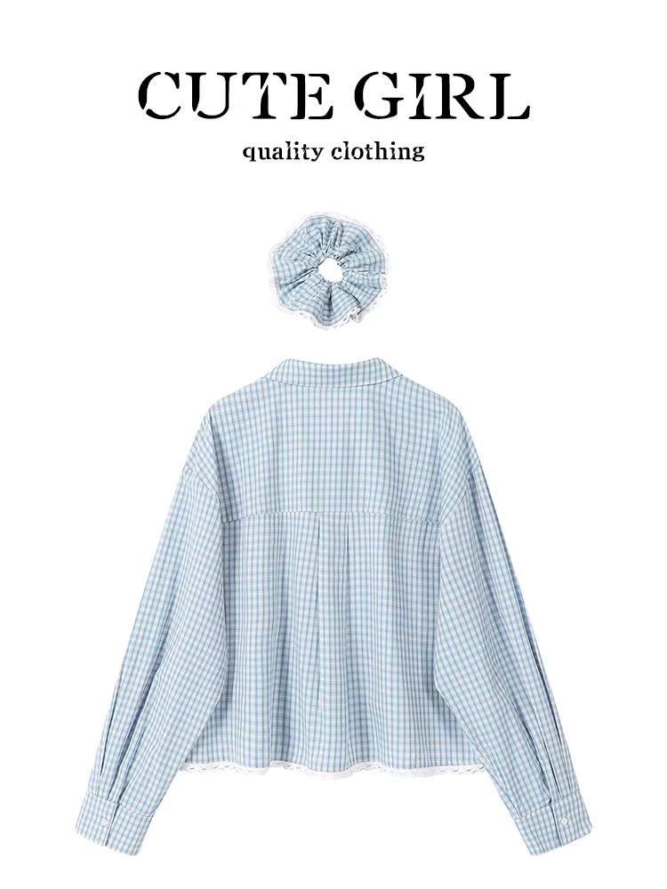 Áo sơ mi kẻ sọc phối ren giảm tuổi tác phong cách Hàn Quốc dễ thương dành cho nữ đầu xuân Áo kiểu độc đáo và siêu xinh