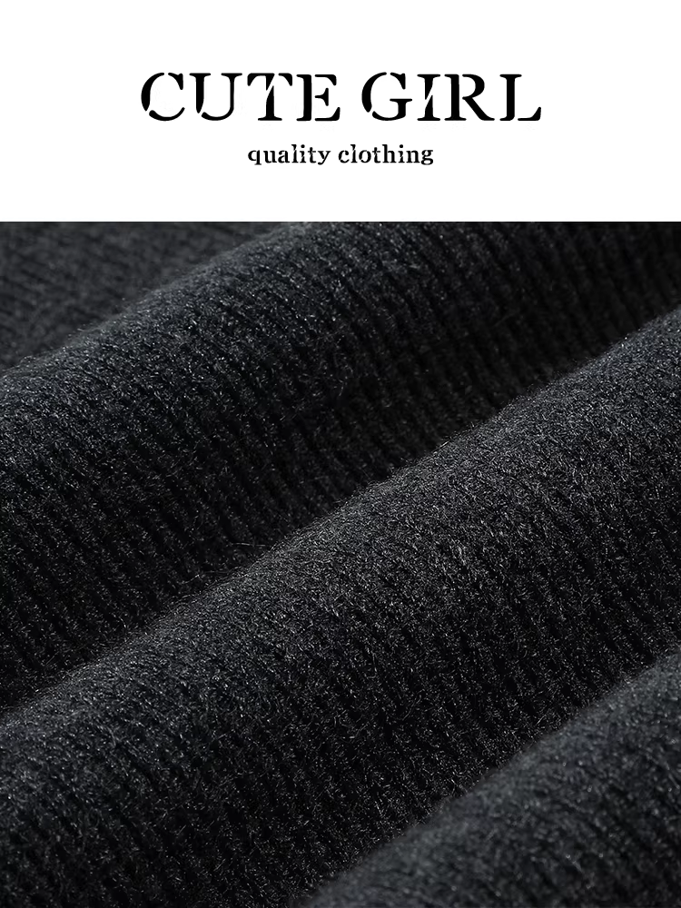 Áo len dệt kim dài tay cổ xếp tầng màu xám đậm phong cách Hàn Quốc dành cho nữ, áo len dáng rộng thanh lịch mùa thu đa năng độc đáo