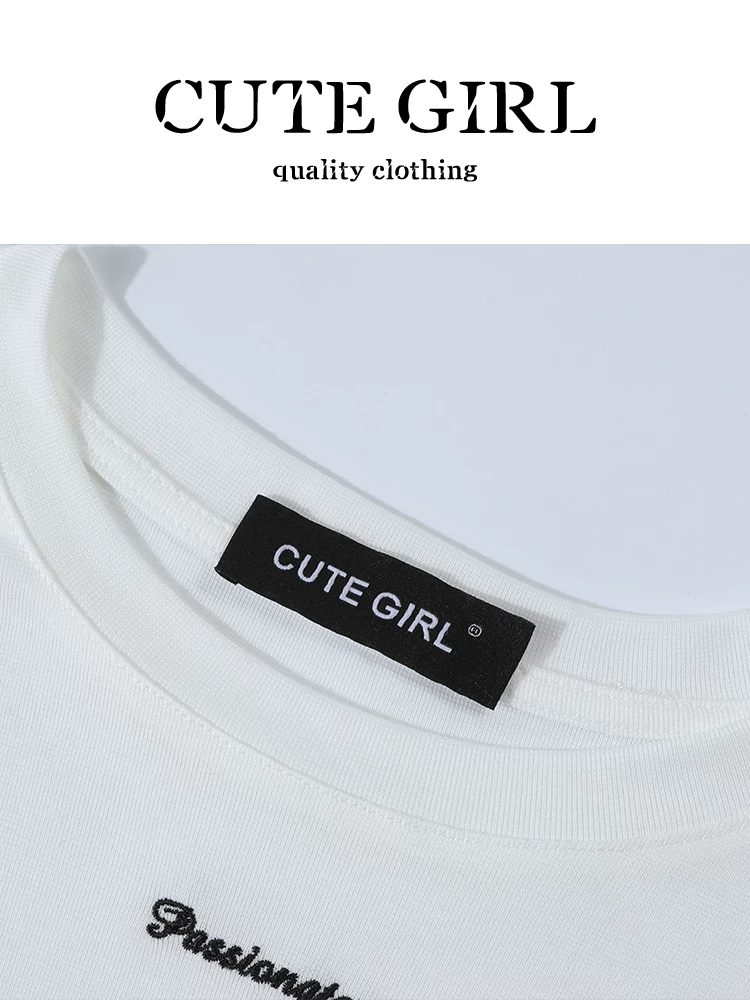 Bộ trang phục giảm tuổi tác CuteGirl dành cho nữ vào đầu mùa thu: áo ba lỗ buộc dây, áo thun dài tay, bộ quần ống rộng sọc