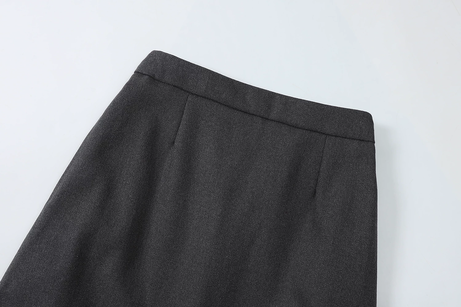 Váy liền thân màu xám CuteGirl dành cho nữ, dáng midi, kiểu dáng mới xuân thu 2025, tôn dáng, cạp cao, xẻ tà, dáng chữ A