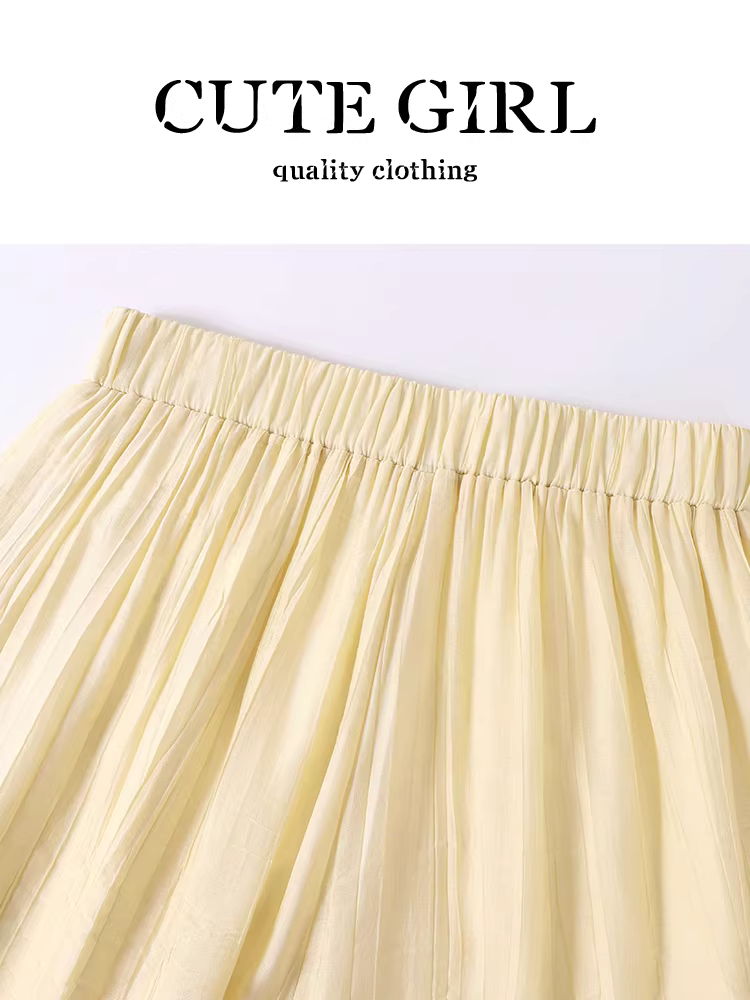 Quần ống rộng lưng cao co giãn kiểu Hàn Quốc dễ thương dành cho nữ, quần ống rộng dáng suông tôn dáng mùa hè