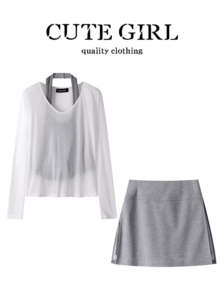 Bộ trang phục phong cách dễ thương và thoải mái dành cho nữ, áo khoác mỏng chống nắng mùa hè, áo vest, váy ba món