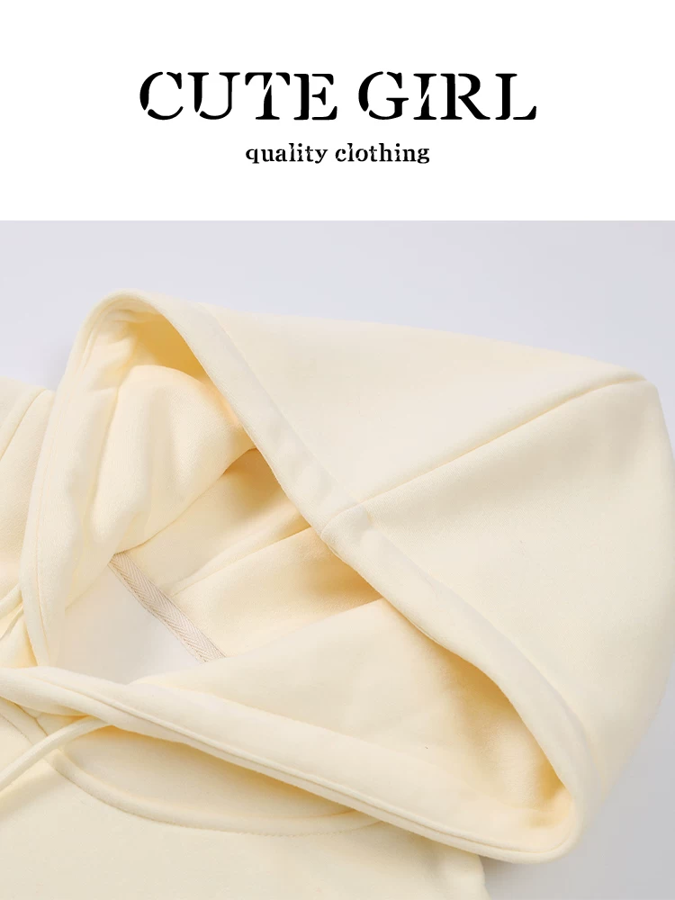 Áo nỉ có mũ trùm đầu in hình quả mơ theo phong cách retro của Mỹ dành cho nữ trong mùa thu đông, dáng rộng và đa năng, áo giảm tuổi tác