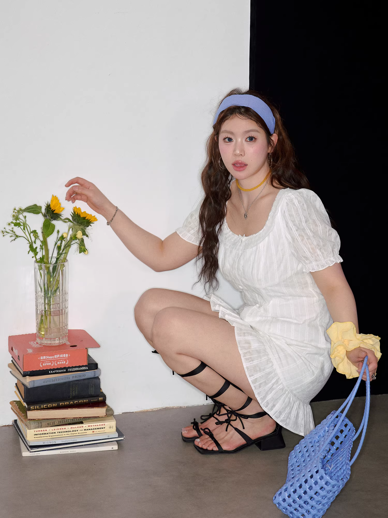 Quần áo nữ cỡ lớn Zhang Daren mùa hè 2025 dành cho phụ nữ hơi mũm mĩm, đầm tôn dáng và thanh lịch, đầm trắng Platycodon Moonlight.