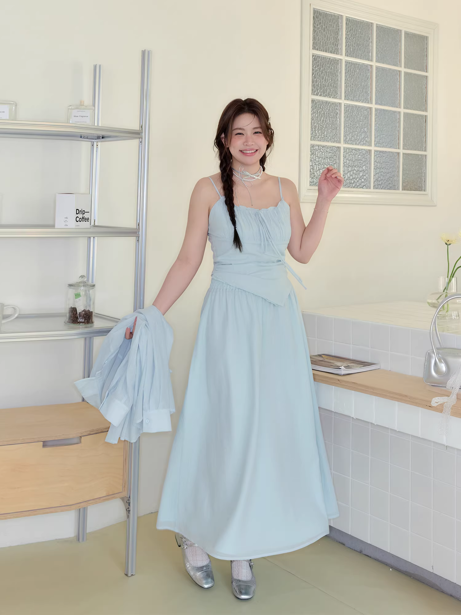 Quần áo nữ cỡ lớn dành cho các cô gái mũm mĩm, bộ đồ giảm béo, áo kiểu dịu dàng, váy chữ A