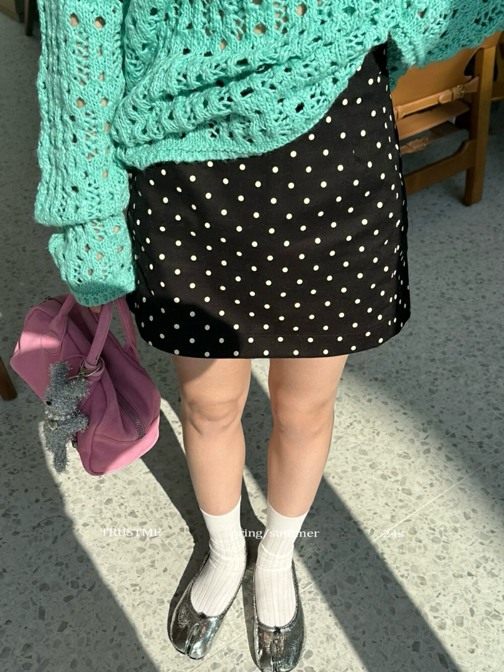 Váy ngắn chấm bi kiểu Pháp cổ điển, váy midi đen dành cho nữ, thiết kế mùa xuân hè, kiểu dáng độc đáo, cạp cao, ôm sát dáng chữ A