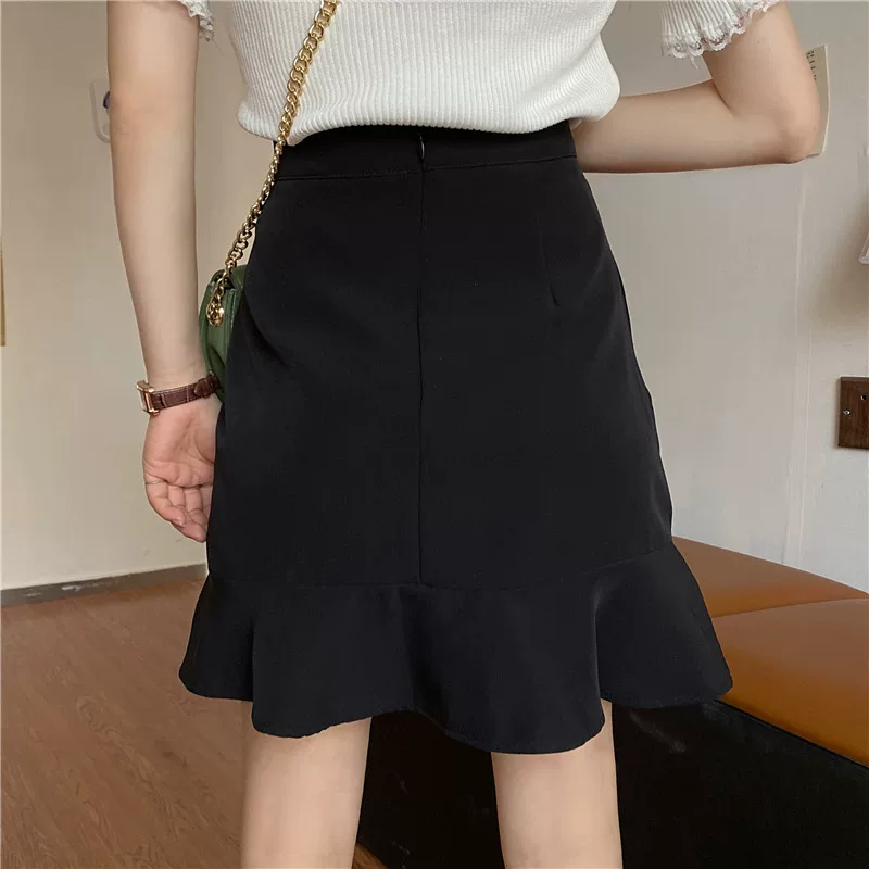 Váy cạp cao dáng bất quy tắc kiểu mới mùa hè che bụng, size lớn cho phụ nữ mũm mĩm, váy chữ A thon gọn có dây rút, quần váy ngắn cho nữ.