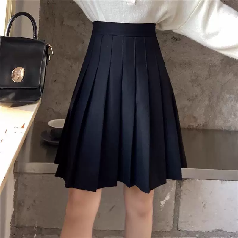 Váy len xếp ly cỡ lớn dành cho nữ, váy midi thu đông, váy chữ A cạp cao tôn dáng, phong cách preppy, váy chống lộ cho các cô nàng mũm mĩm.