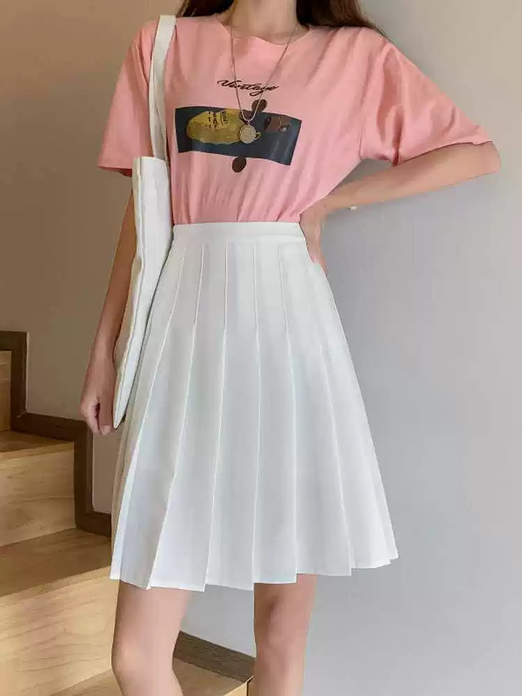 Váy dài dáng dài dành cho nữ, cỡ lớn mùa hè, lưng cao, thon gọn, dáng quả lê, váy midi, váy xếp ly chữ A màu xám.