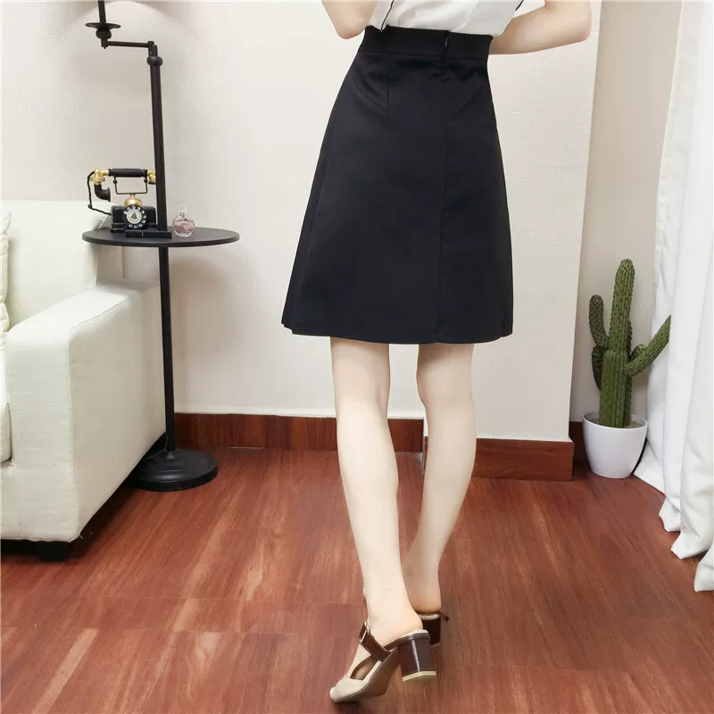 Váy midi cỡ lớn mùa hè dành cho nữ 100kg Váy ngắn ôm hông dáng chữ A chuyên nghiệp dành cho chị béo