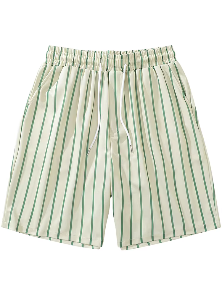 Từ sao Hỏa mùi cỏ tươi mát thương hiệu thời thượng quần short sọc thẳng đơn giản quần short cặp đôi dáng rộng giản dị