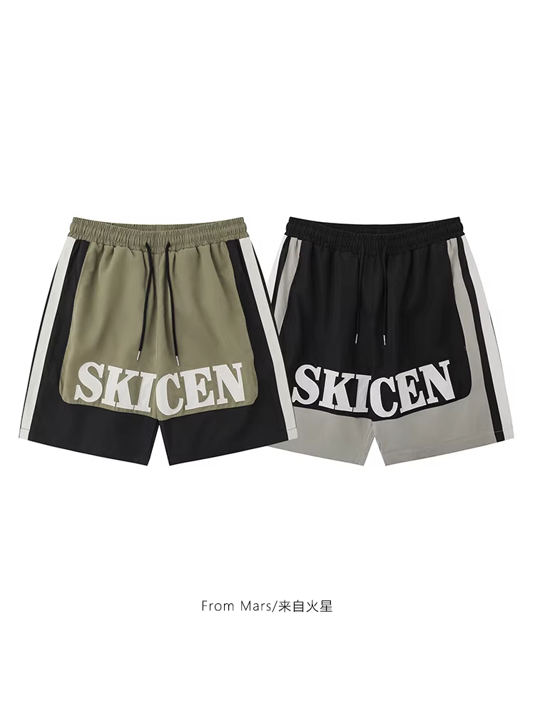 Quần short thể thao dáng rộng thêu chữ theo phong cách Mỹ thời thượng của Mars, quần short bóng rổ ống rộng đa năng