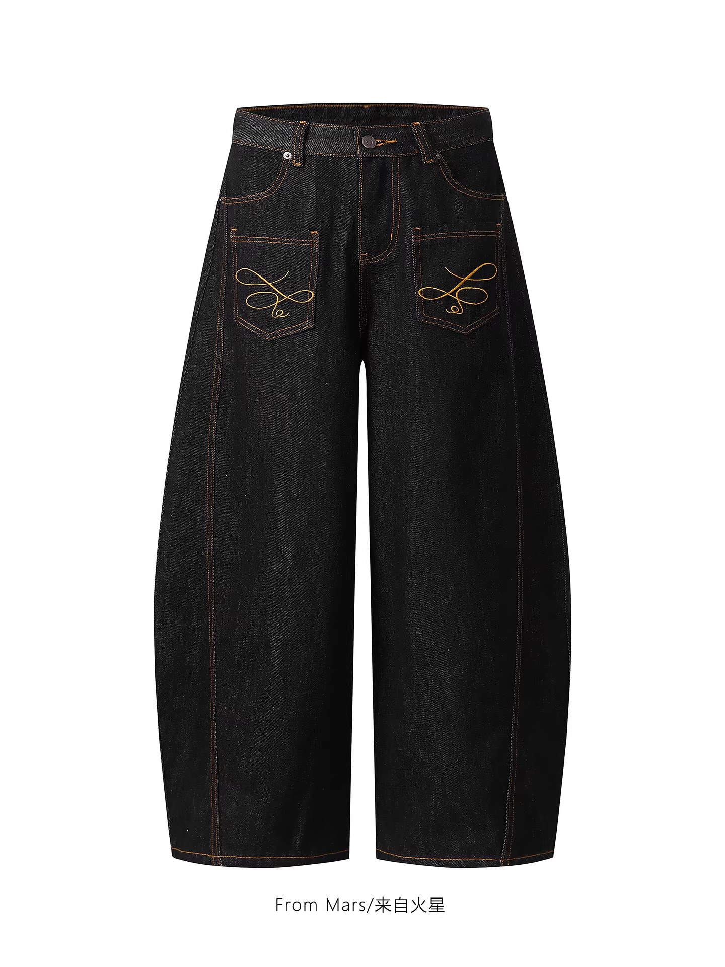 Quần jean kiểu dáng casual từ Mars Reverse Denim kiểu dáng Mỹ hợp thời trang đường phố cao cấp Unisex ống rộng