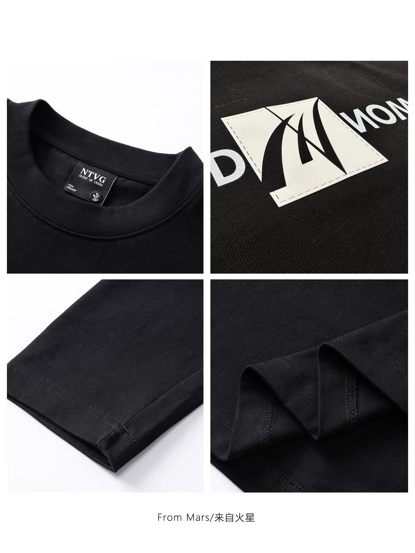 Từ Mars thường xuyên bỏ lỡ áo thun dài tay in chữ cổ điển kiểu Mỹ, dáng rộng, unisex, thương hiệu thời trang bf